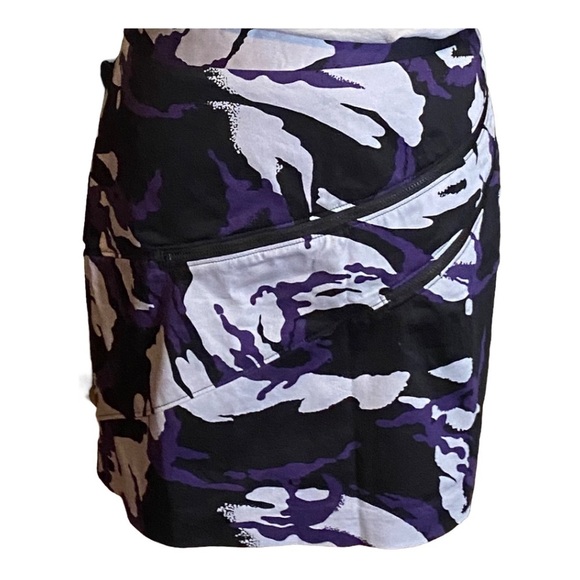 NWT Michael Michael Kors Black Purple Gray Camo Print Mini - Picture 1 of 6